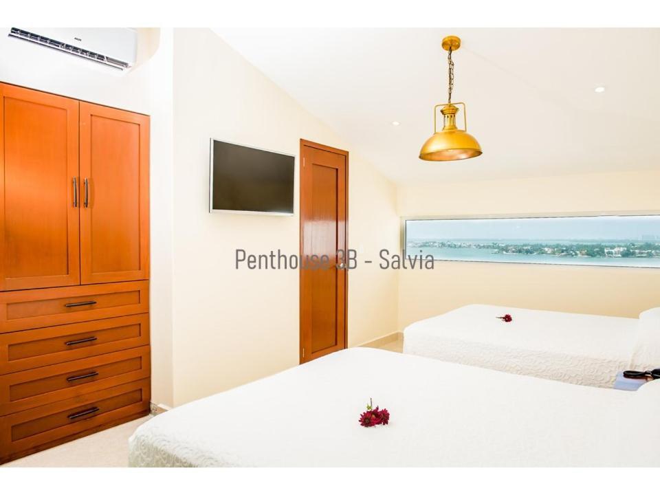 2 Story Oceanfront Penthouses On Cancun Beach! Cancún Exterior foto