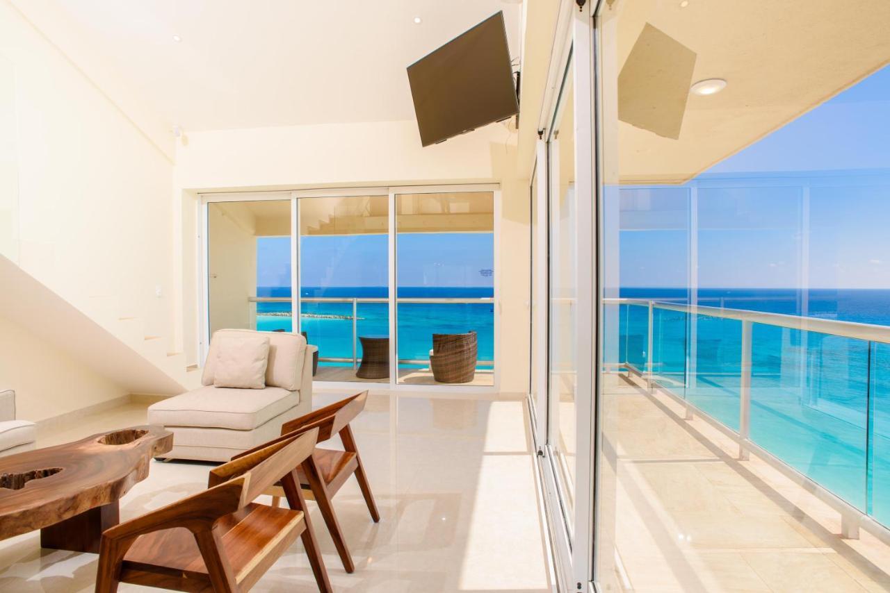 2 Story Oceanfront Penthouses On Cancun Beach! Cancún Exterior foto